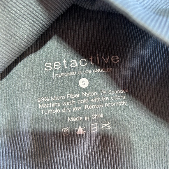 SET Active Teal Ribbed Top - Picture 4 of 4